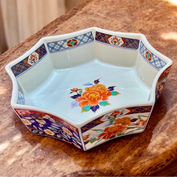 Vintage Gumps Kikun Ceramic Octagonal Bon Bon Coupe - Picture 1 of 12